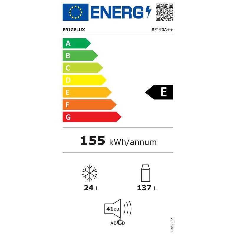 Weißer vertikaler Kühlschrank RF190A++ 161L - FrigeluX