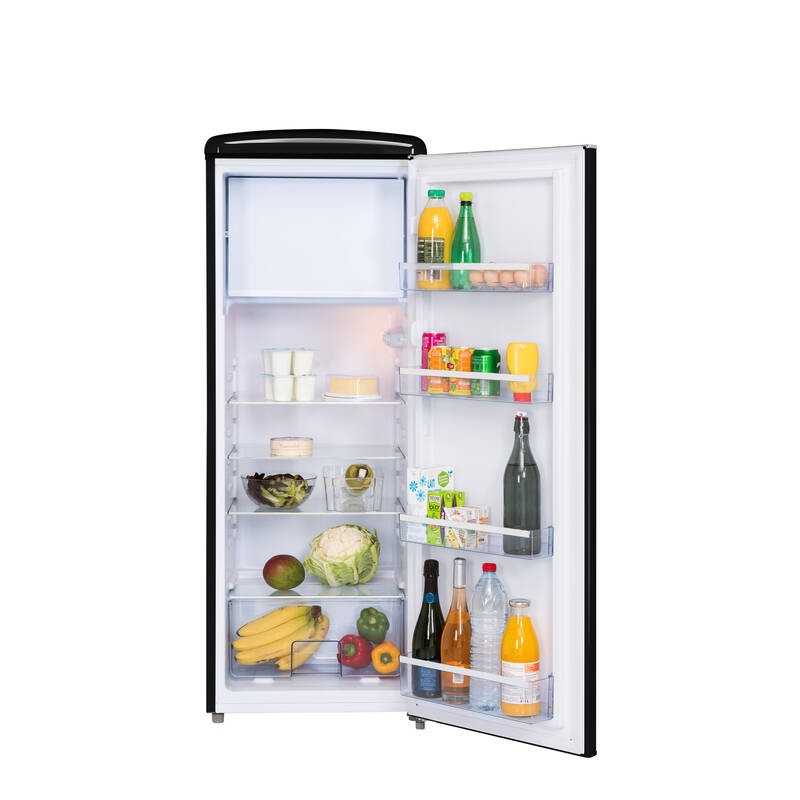 Vertikaler Kühlschrank Retro Vintage Schwarz 218L RF218RNA++ FrigeluX