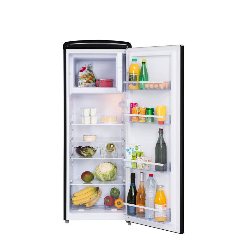 Vertikaler Kühlschrank Retro Vintage Schwarz 218L RF218RNA++ FrigeluX