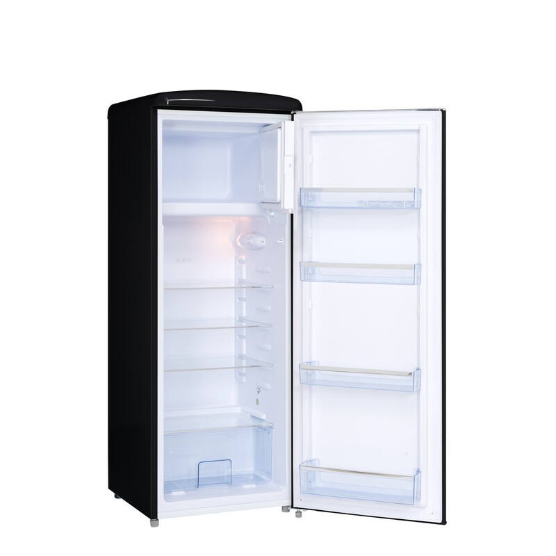Vertikaler Kühlschrank Retro Vintage Schwarz 218L RF218RNA++ FrigeluX