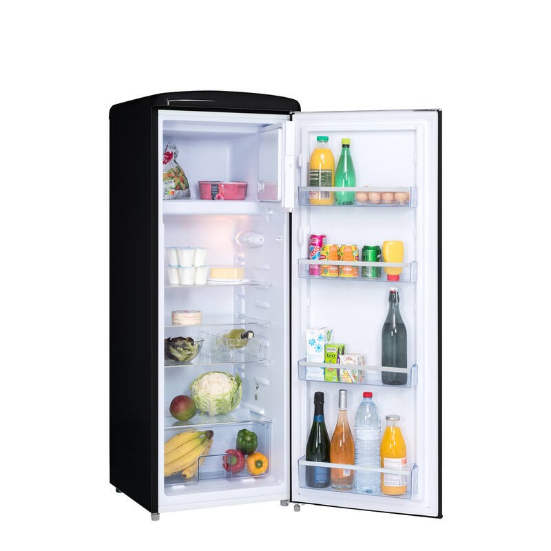 Vertikaler Kühlschrank Retro Vintage Schwarz 218L RF218RNA++ FrigeluX