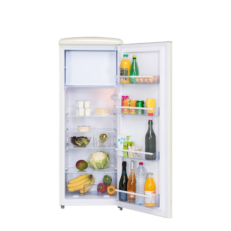 Vertikaler Retro Vintage Creme Kühlschrank 218L RF218RCA++ FrigeluX