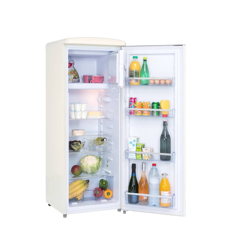 Vertikaler Retro Vintage Creme Kühlschrank 218L RF218RCA++ FrigeluX