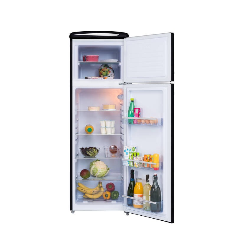 Retro Vintage Schwarzer Kühlschrank 2 Türen RFDP246RNA++ 245L - FrigeluX