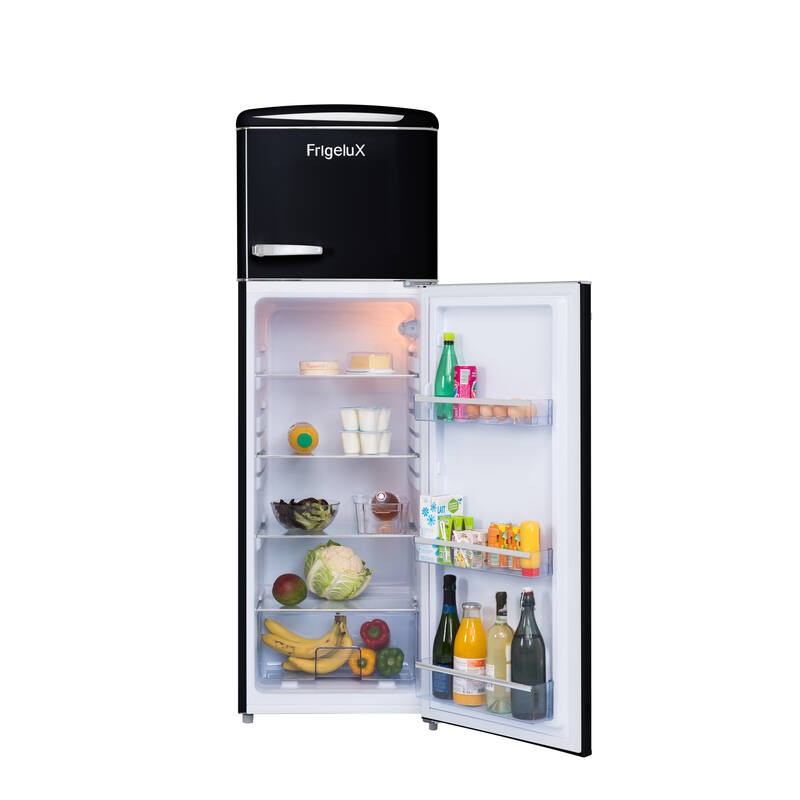 Retro Vintage Schwarzer Kühlschrank 2 Türen RFDP246RNA++ 245L - FrigeluX