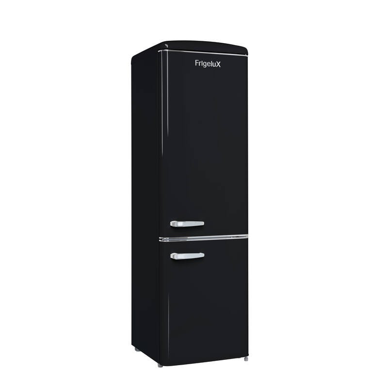 Retro Vintage Schwarzer Kombi-Kühlschrank 244L CB255RNA++ FrigeluX