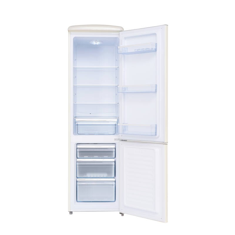 Retro Vintage Kombi-Kühlschrank Creme 244L CB255RCA++ FrigeluX