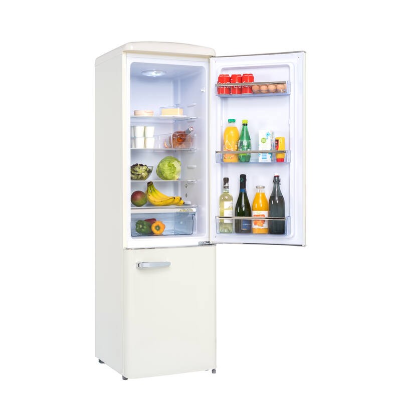 Retro Vintage Kombi-Kühlschrank Creme 244L CB255RCA++ FrigeluX
