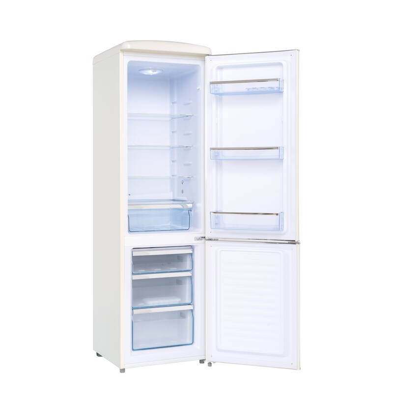 Retro Vintage Kombi-Kühlschrank Creme 244L CB255RCA++ FrigeluX