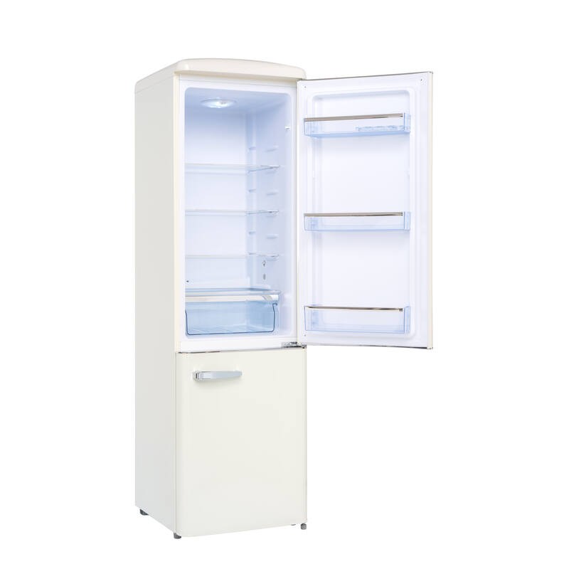 Retro Vintage Kombi-Kühlschrank Creme 244L CB255RCA++ FrigeluX