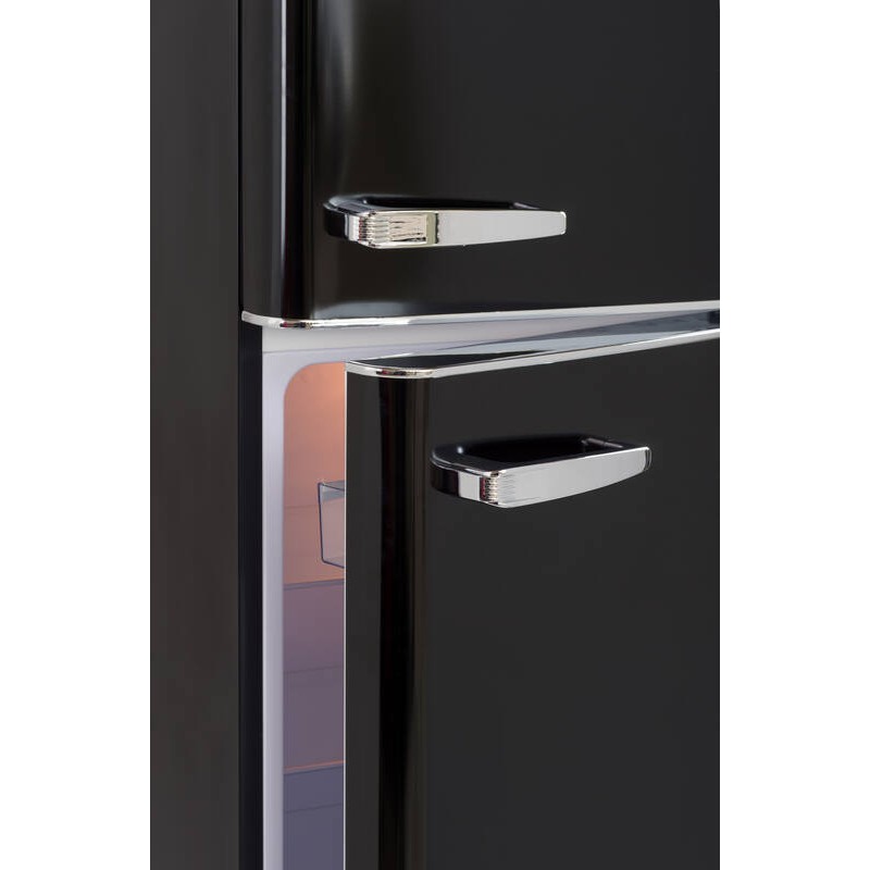 Retro Vintage Schwarzer Kühlschrank 2 Türen RFDP246RNA++ 245L - FrigeluX